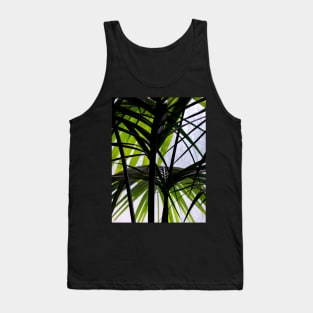 Black and Green Palm Leaves Tank Top